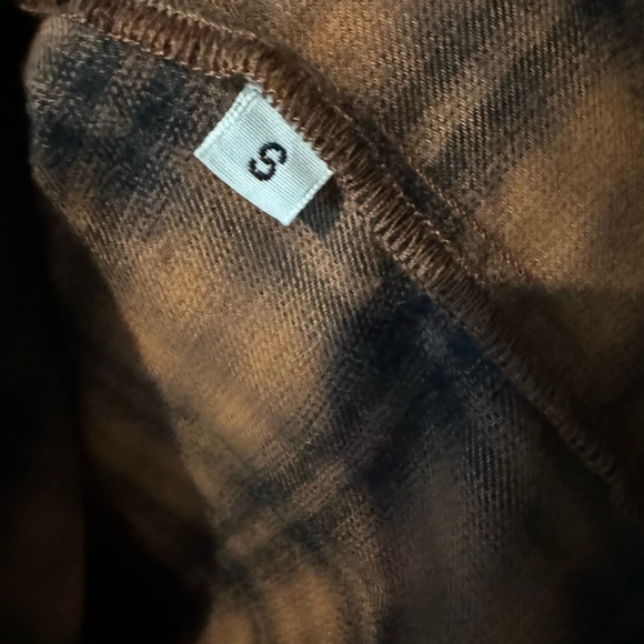 Closed Cotton Shirt Dress 100% Cotton Flannel Plaid Size Small Brown Black EUC - Picture 7 of 7